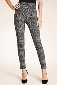 Flat Front Snakeskin Print Ponte Treggings