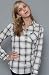 RVCA The Delancy Plaid Buttondown Shirt in Vintage White,Tops (L/S) for Women