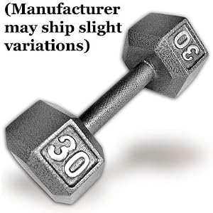 Grey 30 Lbs. Hex Dumbbells