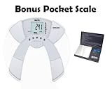 Tanita BC533 Glass Innerscan Body Composition Monitor for Weight, Body Fat %, Body Water %, Muscle Mass, Physique Rating, and Bone Mass With Bonus 100 x 0.01 gram Digital Food Pocket Scale
