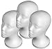 (3) Large Base - Styrofoam Model Heads - HAT Wig Display Mannequin Foam w/ Tilt Resist Base