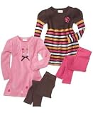 Flapdoodles Little Girl Sweater Dress & Leggings Set