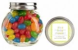 Baby Keepsake: Yellow Stars Design Baby Shower Personalized Glass Candy Jar - Unassem (Set of 24)