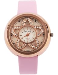 Yesurprise New Quartz Fashion Rose Gold Crystal Flower Case Weave Leather Bracelet Girl Woman Wrist Watch Gift Pink