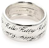 Hello Kitty Engraved White Sapphire and Diamond Sterling