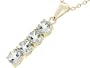 1.00 cttw 1inch long Genuine Aquamarine Straight Journey Pendant in 14 kt Yellow Gold