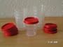 Tupperware Set of Six Midgets with Chili Red Seals