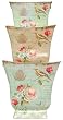 Finch Decoupage Tin Cache Pot Set of 3 - Large = 9"x9"