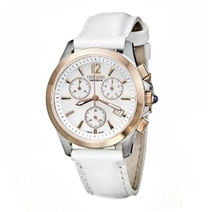 Golana Swiss Women's AU250-1 Aura Stainless Steel Leather Chronograph Watch