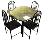 NEW 5-PCs Marble Design Wooden Dinette Set
