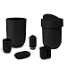 Umbra Step Black Toothbrush Holder and Toothpaste Organizer - Modern Bathroom Dental Storage Organizer Holders Stand Rack With Multi-Functional 3 Slots and Dividers - It Doesn't Wobble or Fall Over