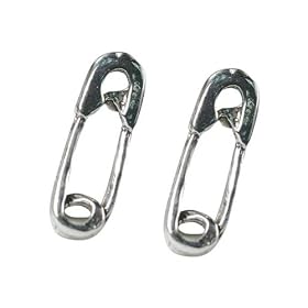 Stud Earrings Sterling Silver - Safety Pin by 