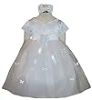 New Butterfly Tulle Flower Girl Pageant Dress plus Headband (White Ivory or Pink) 6M to 24M