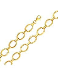 14K Yellow Gold Fancy Bracelet with Lobster Claw Clasp - 7.5" Inches