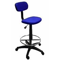 Blue Drafting Chair With 360 Footrest and Swivel