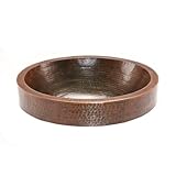 Premier Copper Products VO18SKDB 18" Oval Skirted Vessel Hammered Copper Sink