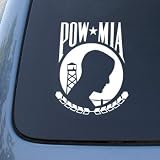 POW MIA - Military Prisoner of War - Car, Truck, Notebook, Vinyl Decal Sticker #2329 | Vinyl Color: White