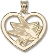 San Jose Sharks New Logo Heart Charm/Pendant -14K/10K, Stainless Steel or Gold Plated