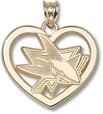 San Jose Sharks New Logo Heart Gold Plated Charm/Pendant