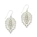 Sterling Silver Diamond cut Feather Dangle Earrings