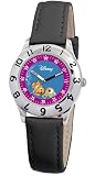 Nemo Disney Kids’ & Sea Turtle Time Teacher Black Leather Strap Watch # D812S006