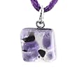 Handmade Murano Glass Pendant - Ally Square S Purple/Silver Style 2