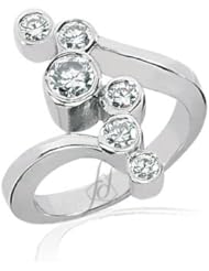 0.75 Ct Round Cut Diamond Open Intertwined Fashion Ring 14K WHITE GOLD SI2-H