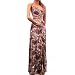 Formal Beaded Print Pleated Dress