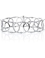 14k White Gold Diamond Oval Link Bracelet 7.5" (2 1/2Cttw, VS Clarity, F Color)