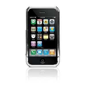 Griffin Leather Case with EasyDock for iPhone 3G, 3G S (Black,Chrome)