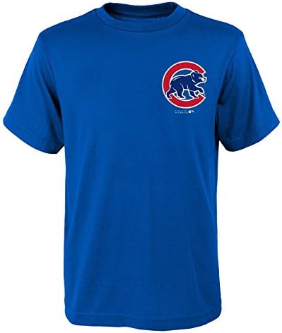 MLB Chicago Cubs Youth Boys 8-20 Official Wordmark Tee-L (14-16), Deep Royal