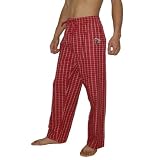 Mens NFL Atlanta Falcons Plaid Finest Cotton Sleepwear / Pajama Pants - Red & White (Size: XL)