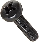 Steel Pan Head Machine Screw, Black Oxide Finish, Meets DIN 7985, #1 Phillips Drive, M3-0.5 Thread Size, 12 mm Length, Fully Threaded, Import (Pack of 100)