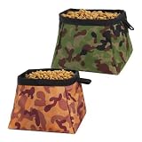 Green Camouflage Dog Travel Bowl