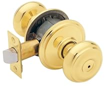 Schlage F40VGEO605 Georgian Privacy Knob, Bright Brass