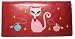 Majestic Cat and Magic Lamp Design Wallet - Red Canvas
