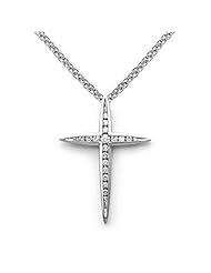 18k White Gold Diamond Cross Pendant (0.32 cttw, H, SI)