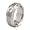 10k White Gold and Stainless Steel Diamond (0.03ctw) Brushed and Polished Men's Ring with Wood Box (10.0 mm) - Size 8.5