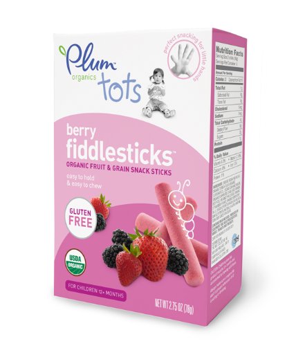 Plum Organics Fiddlesticks Snack Sticks, Berry, 2.12-Ounce Boxes (Pack of 6)