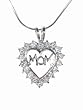 Sterling Silver Mother's Day CZ Heart Pendant