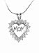 Sterling Silver Mother's Day CZ Heart Pendant