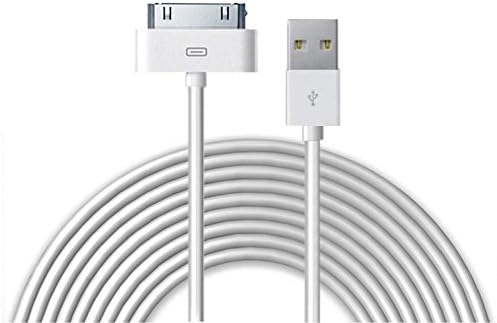 iPowerdirect® 1-Pack iPad 1 2 3 iPhone 4 4S iPod 30 Pin Charger Cable Sync Data Transfer Cord 6.5ft Extra Long High Quality Thickness USB Charger Cable