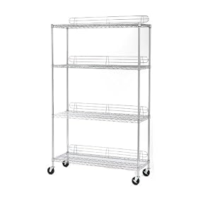 Seville Classics Shelving System with Wheels, Chrome