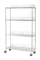 Seville Classics SHE18487 18-Inch by 48-Inch by 72-Inch Shelving System with Wheels, Chrome