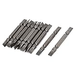 uxcell スロットスクリュードライバービット　メタル製　シルバートーン　65mm長さ 　10個入り