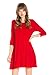 Junky Closet Women's 3/4 Sleeve Solid Side Pocket A-Line Tunic Dress