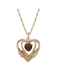 Black Hills Gold Garnet Heart Pendant