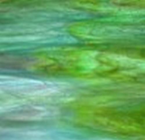 Wissmach Grn-purple-bl-white Wispy Stained Glass Sheets - 3 Pieces 8" X 12" (2sf)