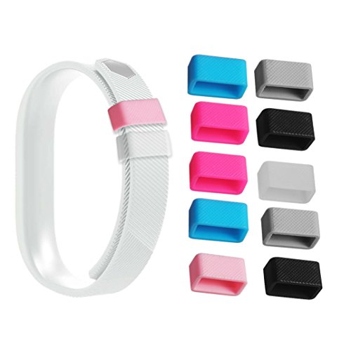 Flex 2 Secure Holder, 6 Colours Silicone Bands Fasteners Clasp for Fitbit Flex 2 Wristbands, Fix the Tracker Fall Off Problem