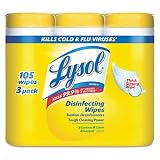 Lysol Disinfecting Wipes, Lemon and Lime Blossom Triple Pack, 3 - 35 Wet Wipe Cannisters
